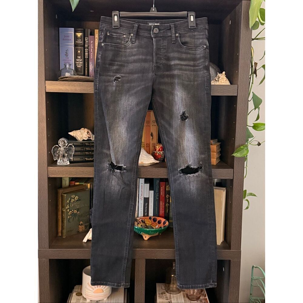 Jack & Jones Denim Washed Black Slim Fit Glenn Jeans Size 30x32